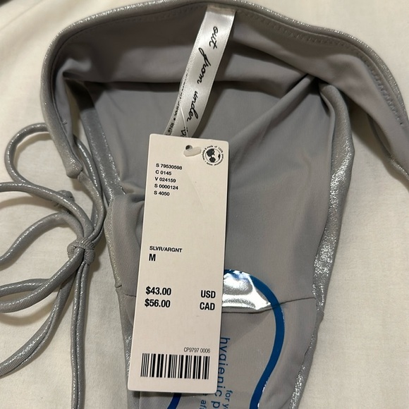 NWT UO Out From Under Isla Metallic Bandeau Bikini Set Top-Size L Bottoms-Size M - Picture 8 of 16